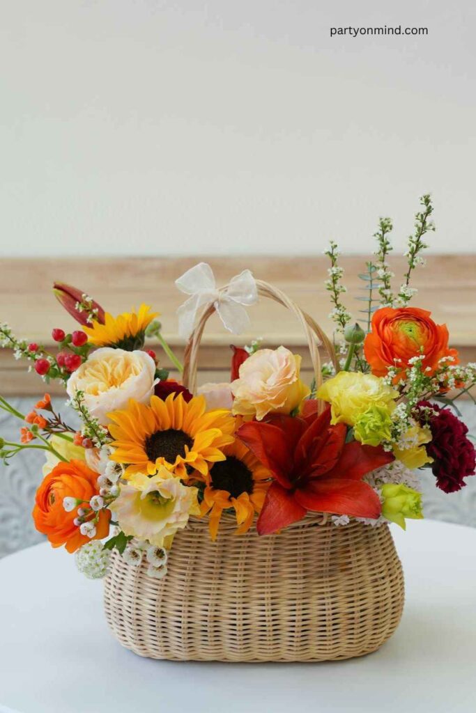 Gingham Basket Centerpieces