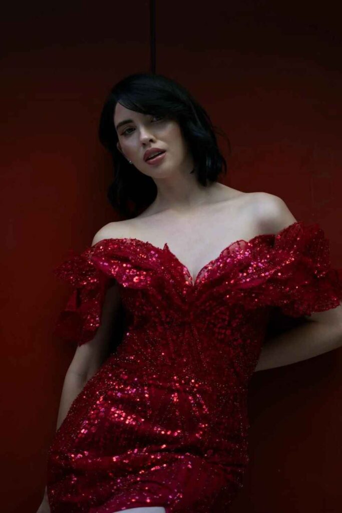 Off-Shoulder Red Dress