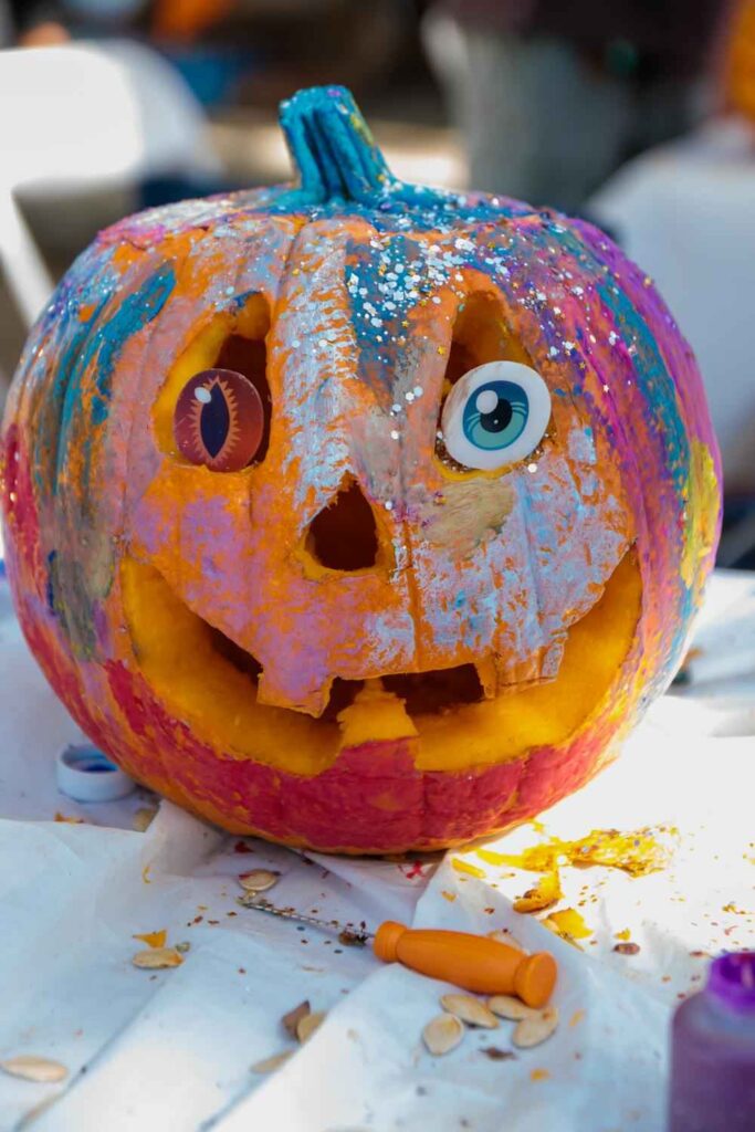 Painted Pumpkin Centerpieces