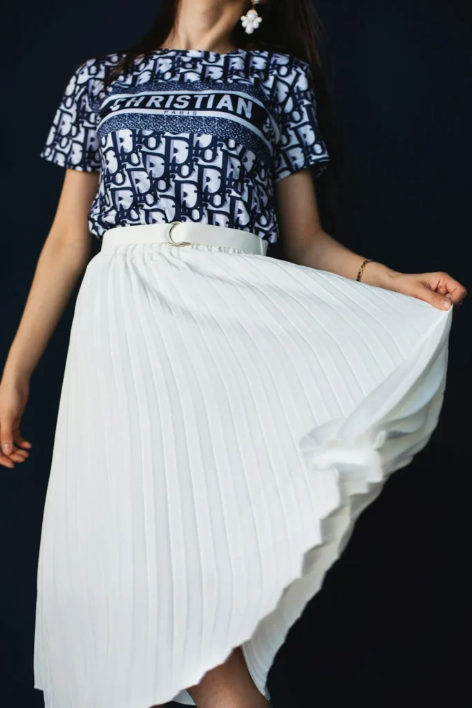 Midi Skirt with Button-Down Shirt